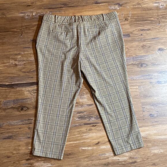 Ava & Viv Brown Checker Board Plaid Stretchy Pants Sz 22W - Picture 3 of 11